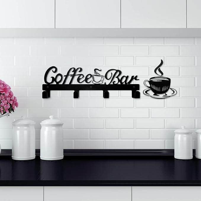 Hotop 2 Pieces Coffee Mug Holder Wall Mounted Metal Cup Rack Hanger - Image 3