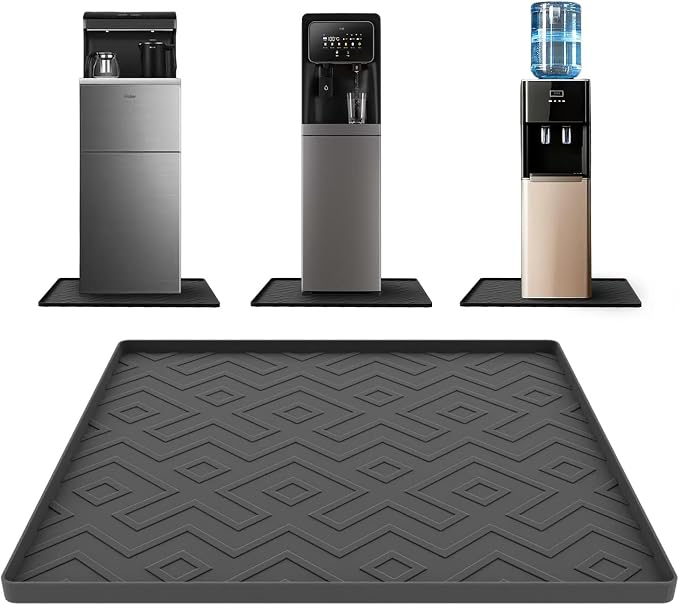 Water Cooler Mat – 19.7" x 19.7" Silicone Water Dispenser Mat by EWX