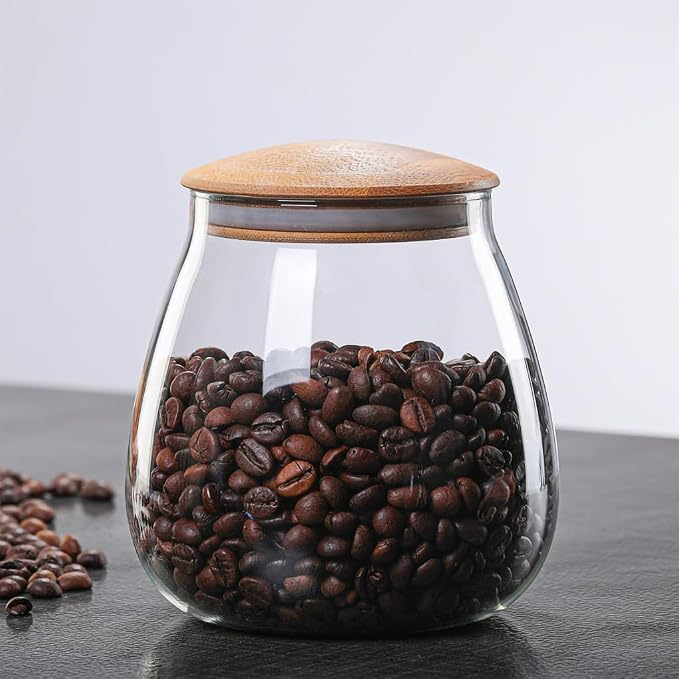 WAIT FLY Mushroom Shape Borosilicate Glass Coffee Bean Storage Container - Image 4