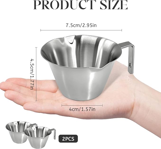 2 Pcs Stainless Steel Espresso Cups - Image 2