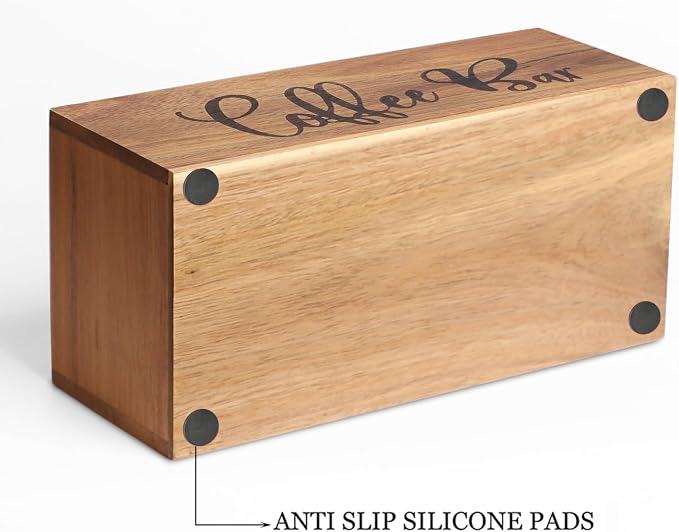 Acacia Wood Station Organizer, Coffee Station Organizer - Image 2