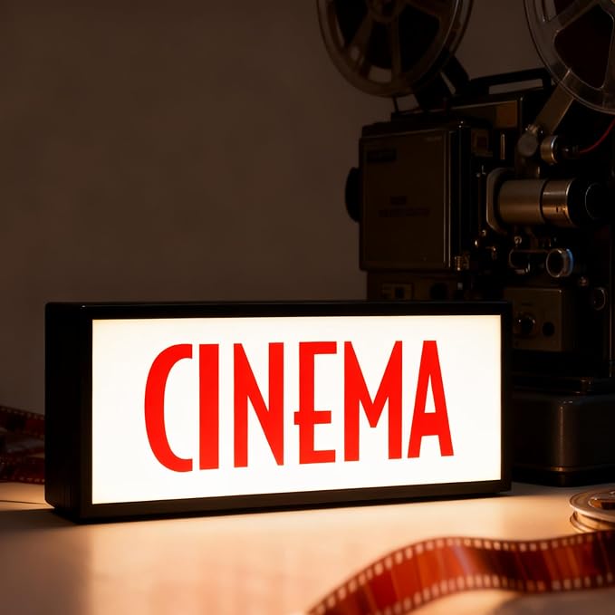 Vintage CINEMA Marquee Lightbox LED Cinema Sign by Unknown