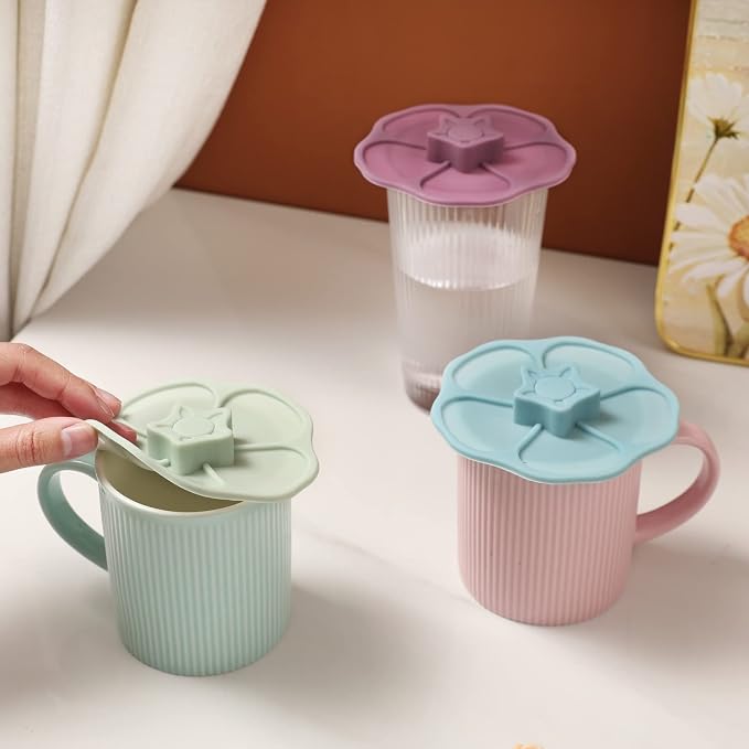 Petal Silicone Cup Covers ， Multicolored Silicone Lids - Image 6