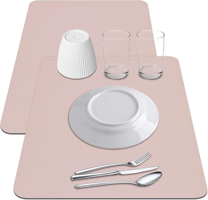 2-Pack Coffee Bar Mats Set for Countertop, Kitchen Counter Mat Fits Under by Meetcolor