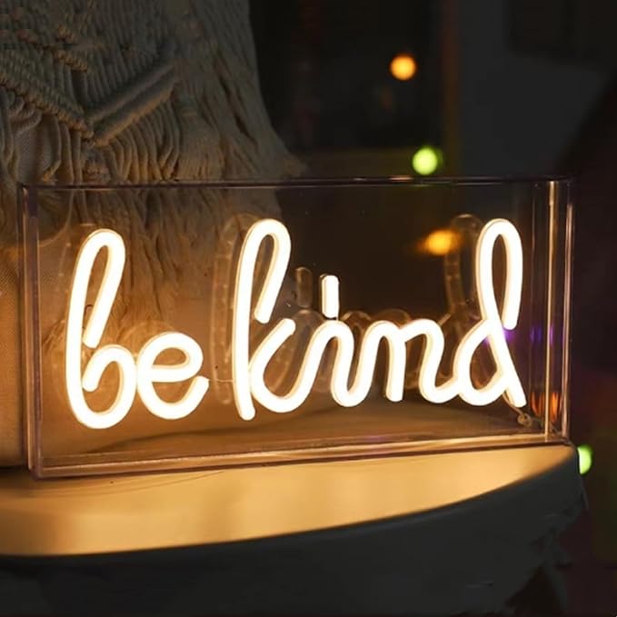 Be Kind Neon Light Sign, 3D Standable Neon Marquee Letters Sign by HFHungkeong