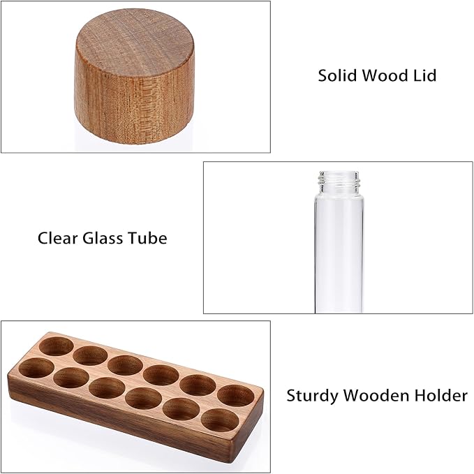 JUXYES Set of 12 Single Dose Coffee Bean Storage Tubes - Image 4