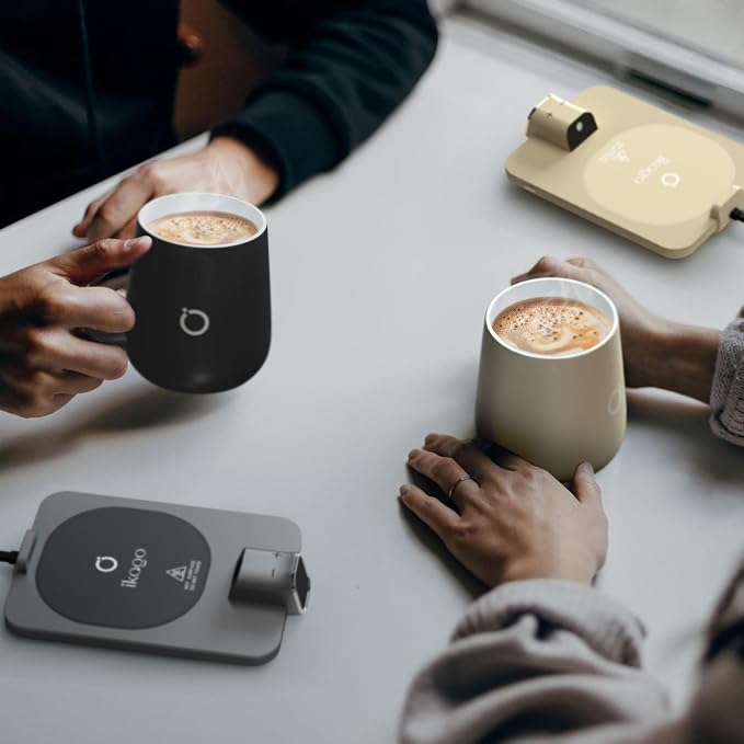 2Pcs Heated Coffee Mug Warmer & IKAGO Mug Set - Image 3