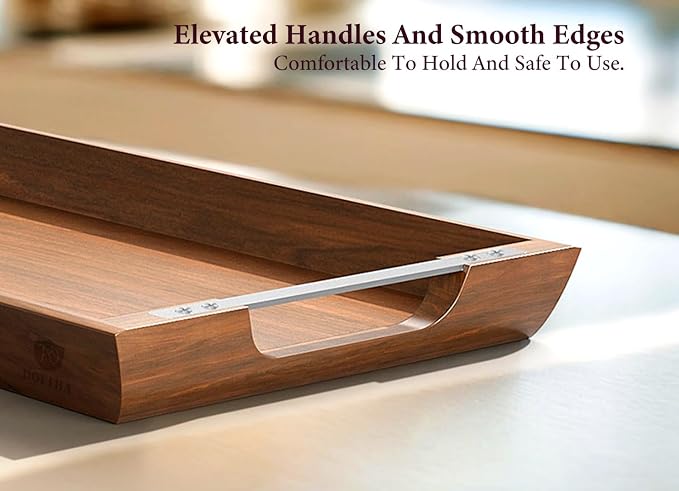 Large Acacia Wood Serving Tray - Image 3