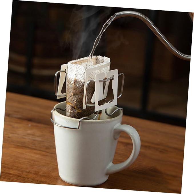 1Set Coffee Drip Bag Holder Stand Portable Stainless Steel Filter Rack - Image 2