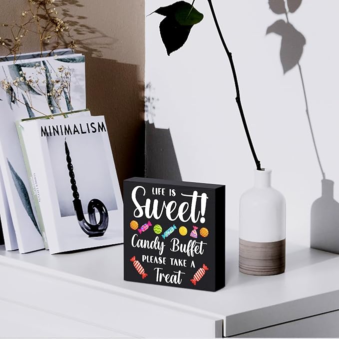 Funny Christmas Candy Buffet Wooden Box Sign Plaque Life is Sweet Candy Buffet - Image 5