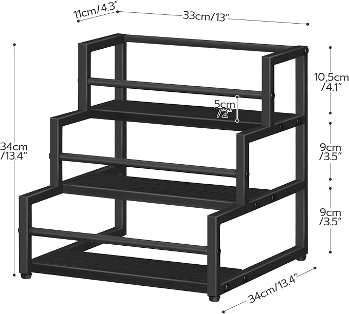 HOOBRO Coffee Syrup Rack Organizer, 3-Tier 12-Bottle Syrup Holder Stand - Image 4