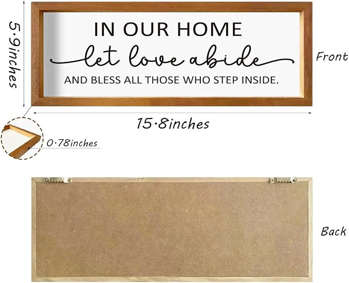 let love Abide Wood Picture Frame Rectangular Wall Decor - Image 2