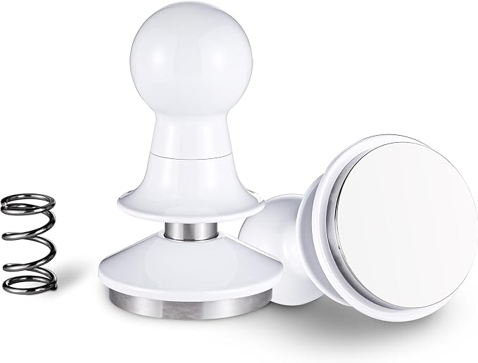 58.5mm White Espresso Tamper, Calibrated Spring Loaded Coffee Tamper - Image 5