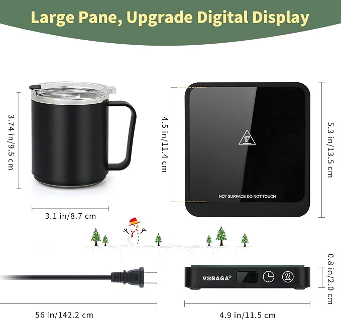 VOBAGA Mug Warmer with 15oz Mug Set, Smart Coffee Mug Warmer - Image 4