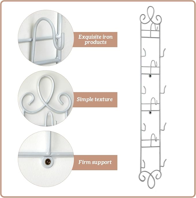 Blulu 1 Pcs Wall Mounted Tea Cup & Saucer Display Rack, 4-tier Metal Mug Holder - Image 5