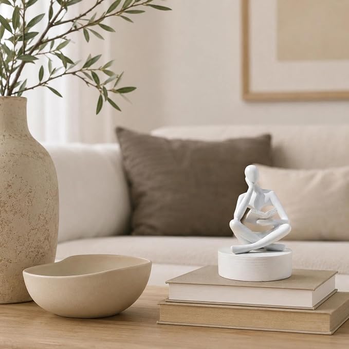 Bookshelf Decor Thinker Statue, Resin Decorative Bookend - Image 5