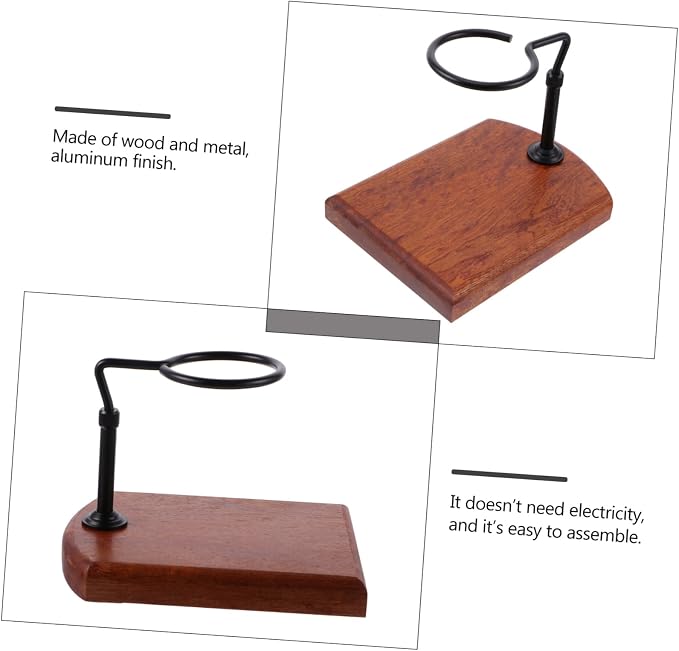 LIFKOME 1pc Hand Coffee Filter Dripper Wood Base Coffee Filter Rack - Image 3