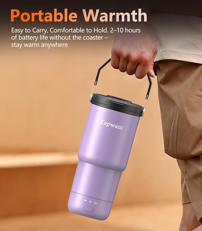 Kepwam Heated Coffee Mug Rechargeable T3, 20oz Self-Heating Travel Mug - Image 5