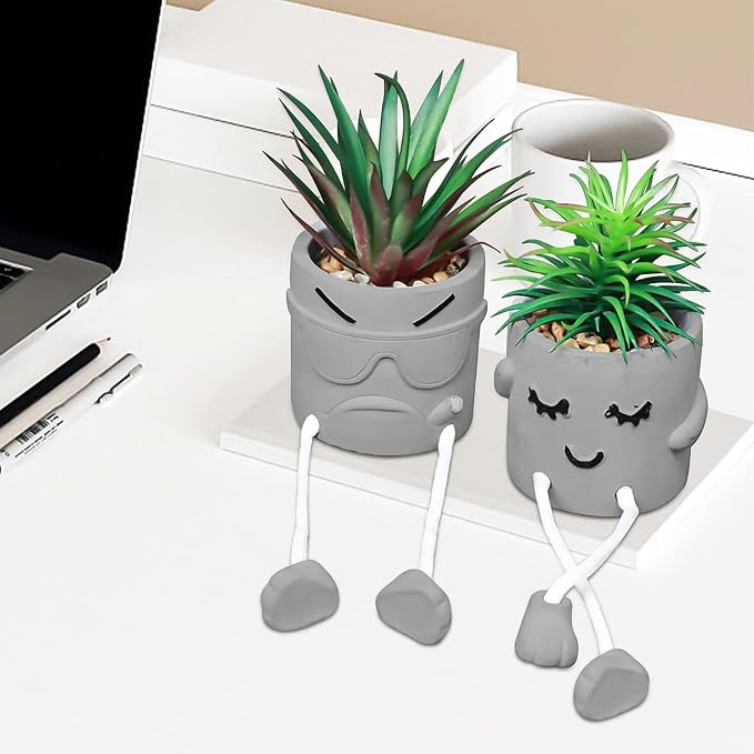 Zerzsy 3 Pack Faux Plants Small Artificial Succulents, Fake Plant Modern - Image 2