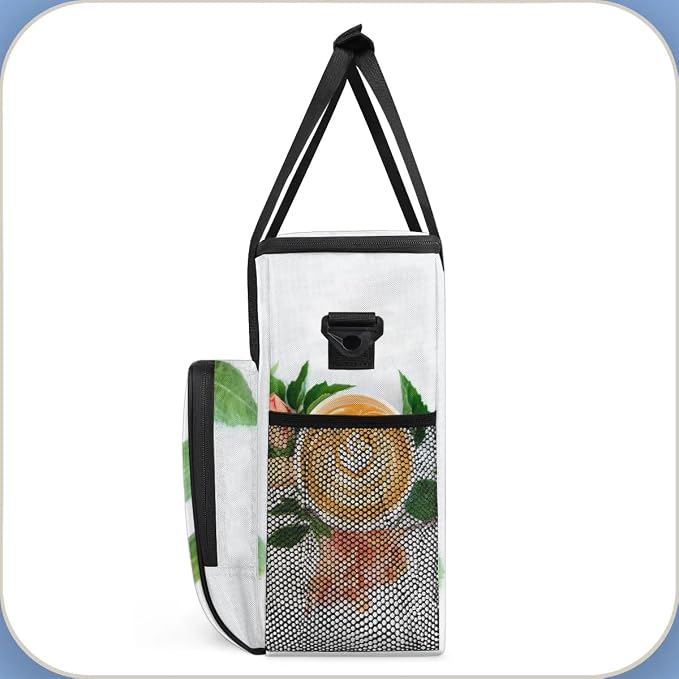 coffee beans cup flower Coffee Maker Carring Bag Travel Carrying Storage Tote - Image 4