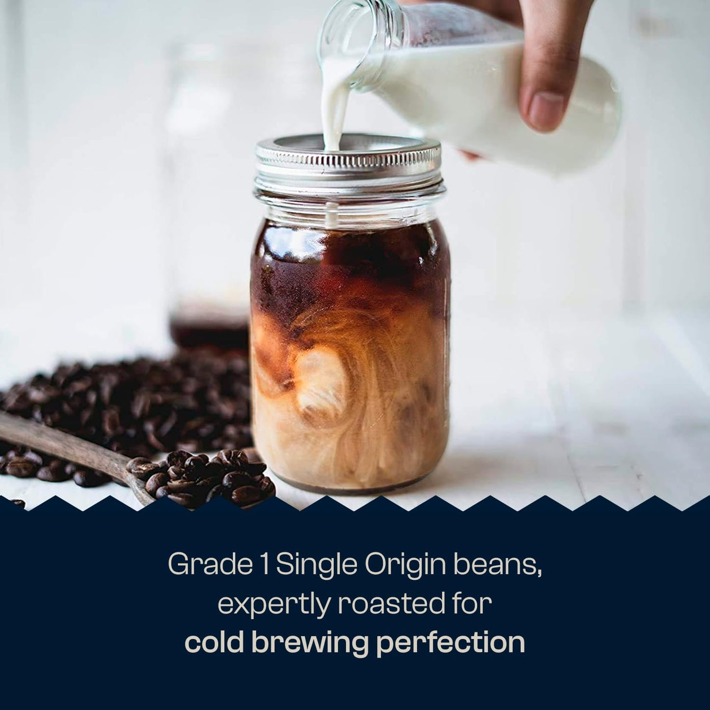 Cold Brew Coffee Colombian Reserve Single Origin Coarsely Whole Bean Coffee - 1 lb. Bag - Dark Roast