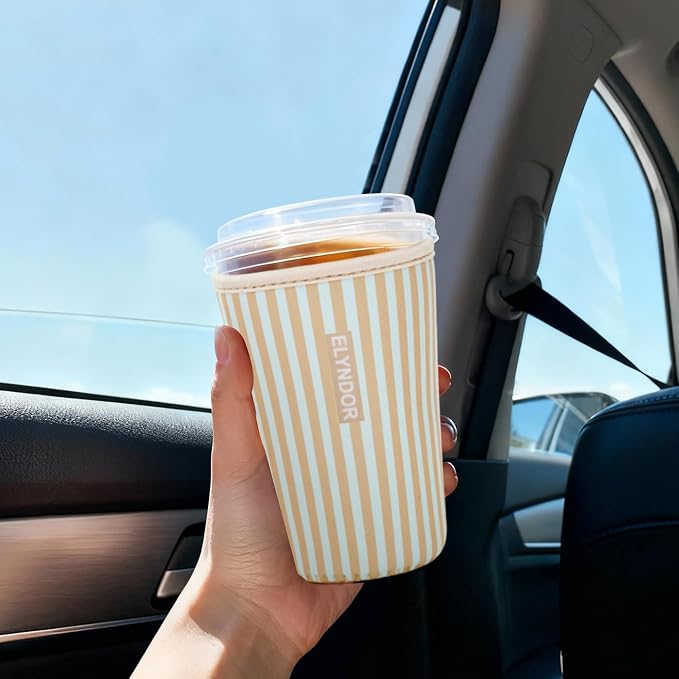 Reusable Insulated Sleeve for Iced Coffee Cup, Beverage Holder for Iced Coffee - Image 3