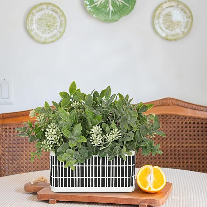 Artificial Plants Indoor Small Fake Plants in Pot Rustic Faux Boxwood Greenery - Image 3