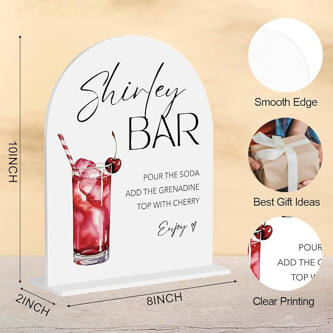 Shirley Temple Bar Sign Shirley Temple Cherry Mocktail Drink Station - Image 2