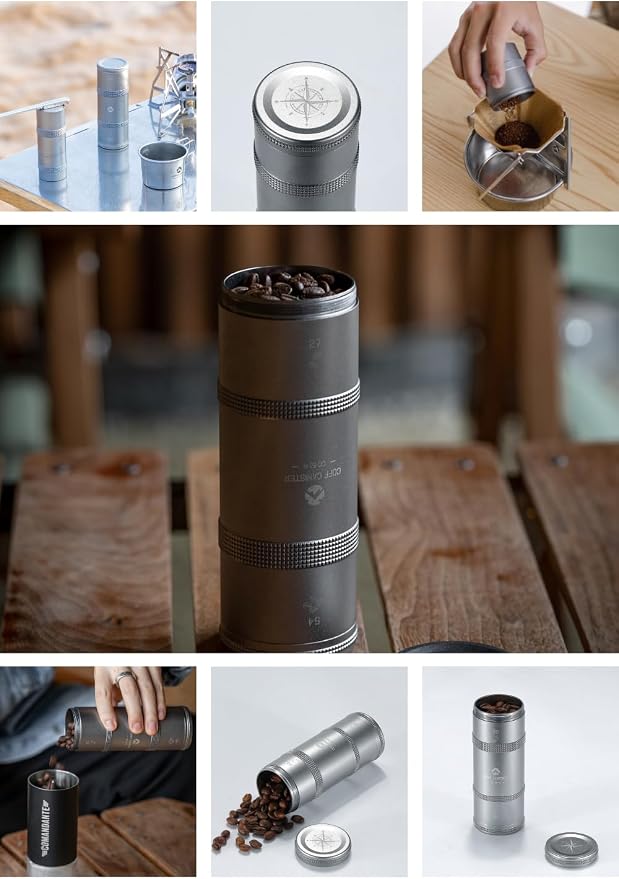 CAMPINGMOON 2-Layer Portable Coffee Bean Storage Canister Airtight Duralumin - Image 7