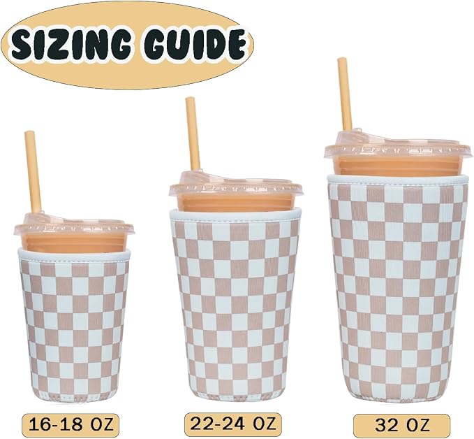 Reusable Insulated Neoprene Iced Coffee Cup Sleeve, Durable Drink Sleeve - Image 5