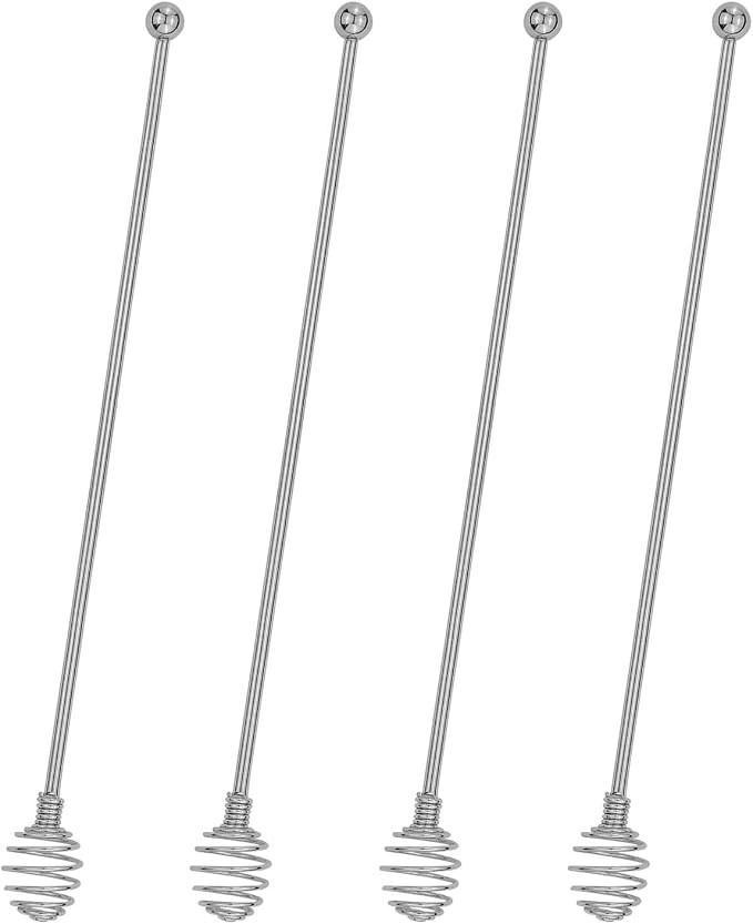 Coffee Stir Sticks, BURLIHOME Stainless Steel Swizzle Sticks 4Pcs Reusable by BURLIHOME