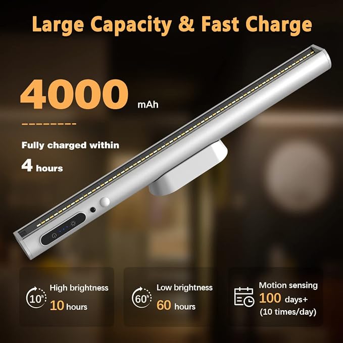 Battery Powered Operated Wall Strip Lights, Motion Sensor LED Light Bar Indoor - Image 3