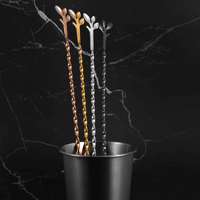 AnSaw Rose Gold 12-Inch Stainless Steel Cocktail Spoon - Image 8