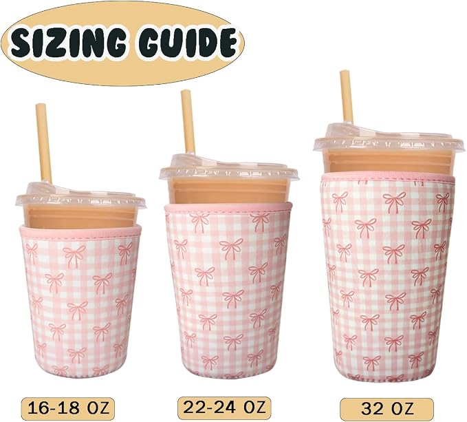Reusable Insulated Neoprene Iced Coffee Cup Sleeve, Durable Drink Sleeve - Image 5