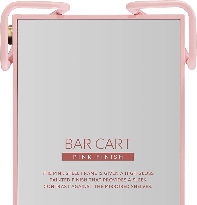 Gina Pink Mid-Century Bar Cart - Image 11