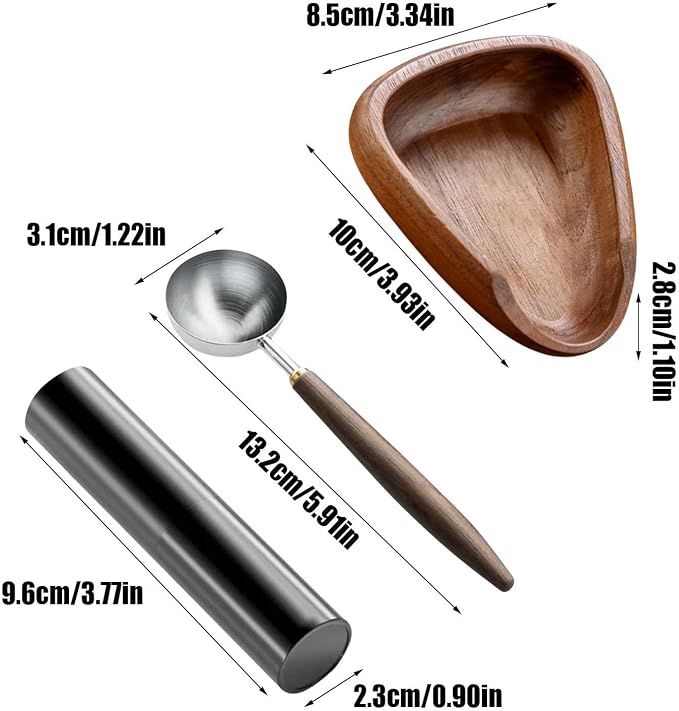 Brewing Dosing Cup, Coffee Tray Set, Wooden Fixture - Image 2