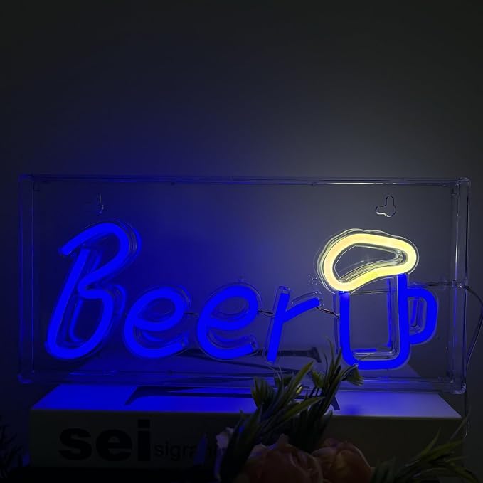 Bar Neon Sign, LED Neon Beer Signs, 3D Standable Beer Neon Bar Light - Image 5