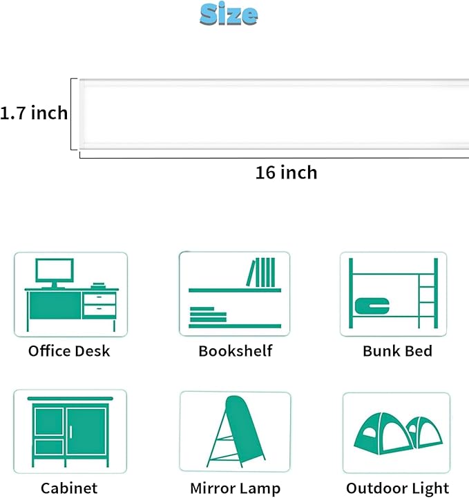ASOKO Plug-in Under Desk Light, 16Inch LED Workbench Lights - Image 6