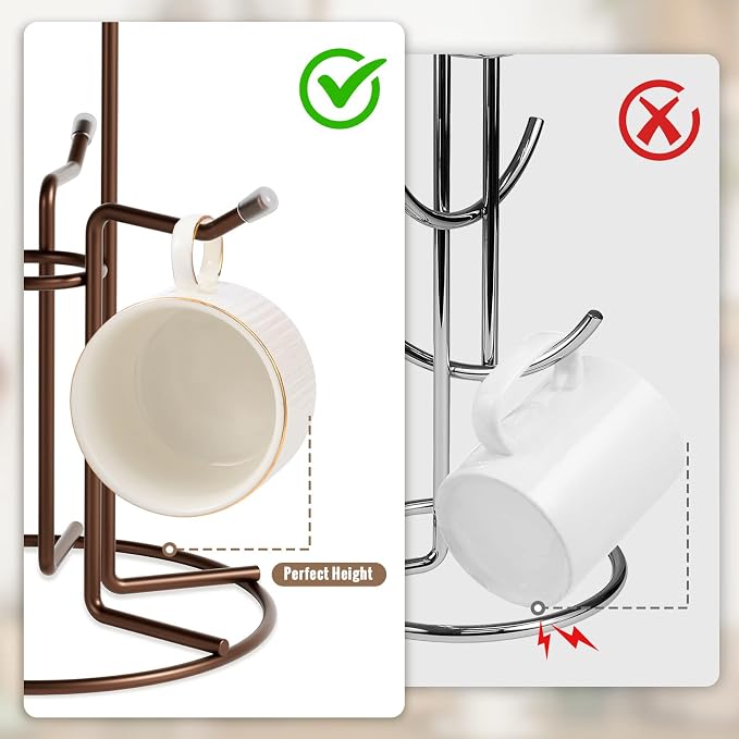 HULISEN Mug Holder for Large Cups, Mug Tree for Counter - Image 5