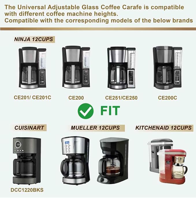Universal 12-Cup Glass Replacement Coffee Carafe, Compatible - Image 7