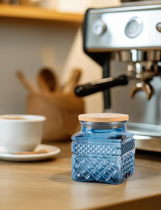 Glass Storage Canister with Airtight Lids, 20.3 FL OZ Thick Glass Candy Jar - Image 4