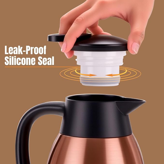 PARACITY 68oz Thermal Coffee Carafe Stainless Steel, Coffee Carafes - Image 2