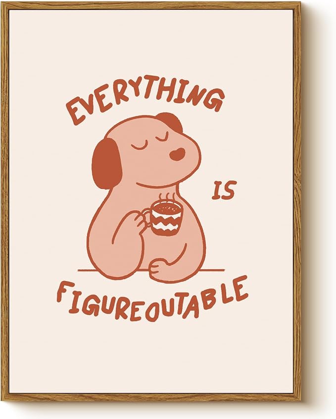 WHASAYART Motivational Dog Wall Art 12x16 Framed Canvas Print by WHASAYART