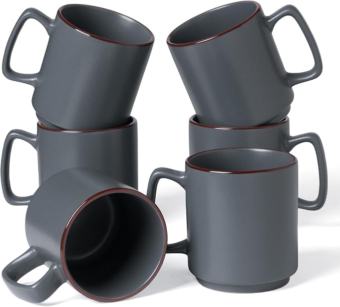 famiware Coffee Mugs Set of 6, Nebula 14oz Coffee Mugs, Ceramic Cup Set by Famiware