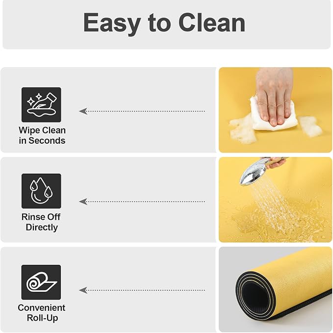 Ecotrim Absorbent Coffee Mat, Stain Hiding PU Leather Surface, Non-Slip Natural - Image 3