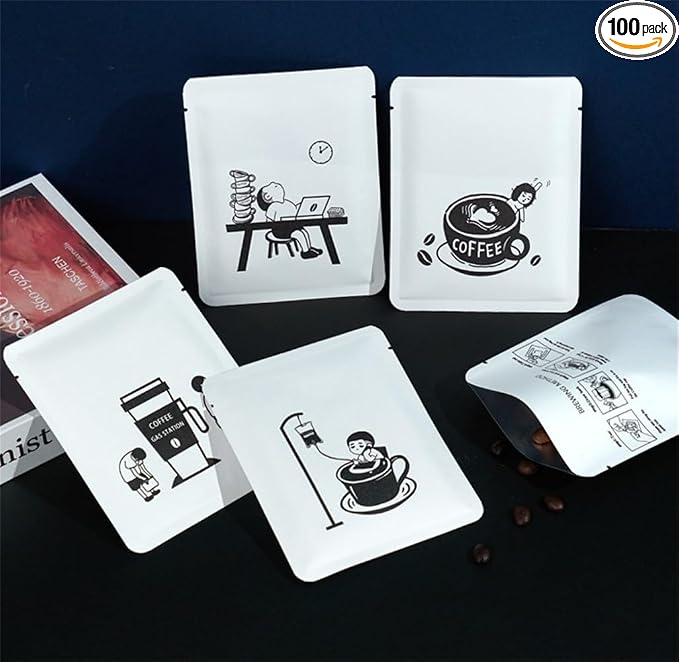 100Pcs Coffee Drip Packing Bag Open Top Pouch Package Bag by NATX