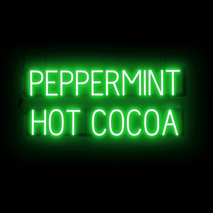SpellBrite PEPPERMINT HOT COCOA Sign | Coffee Drink-Related Sign by SpellBrite