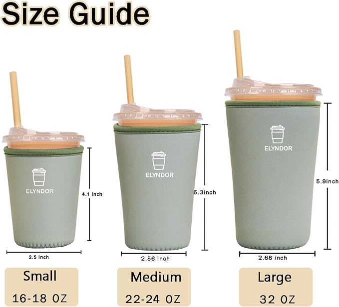 Reusable Insulated Sleeve for Iced Coffee Cup, Beverage Holder for Iced Coffee - Image 5