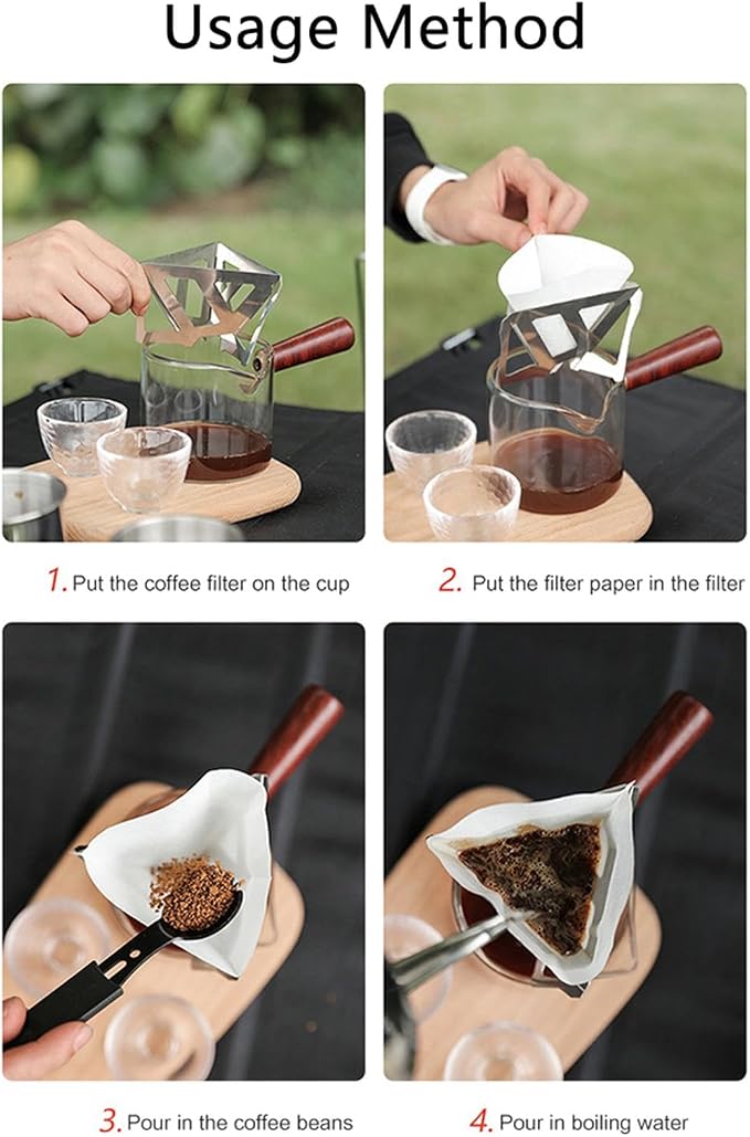 SagaSave Folding Coffee Drip Stainless Steel Reusable Holder Cone Coffee Filter - Image 4