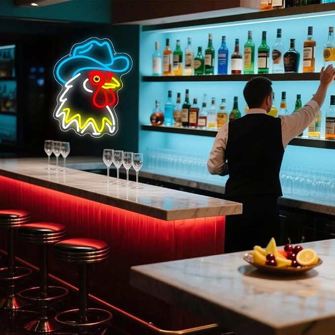 Cowboy Neon Sign, Rooster Dimmable LED Light Signs - Image 7